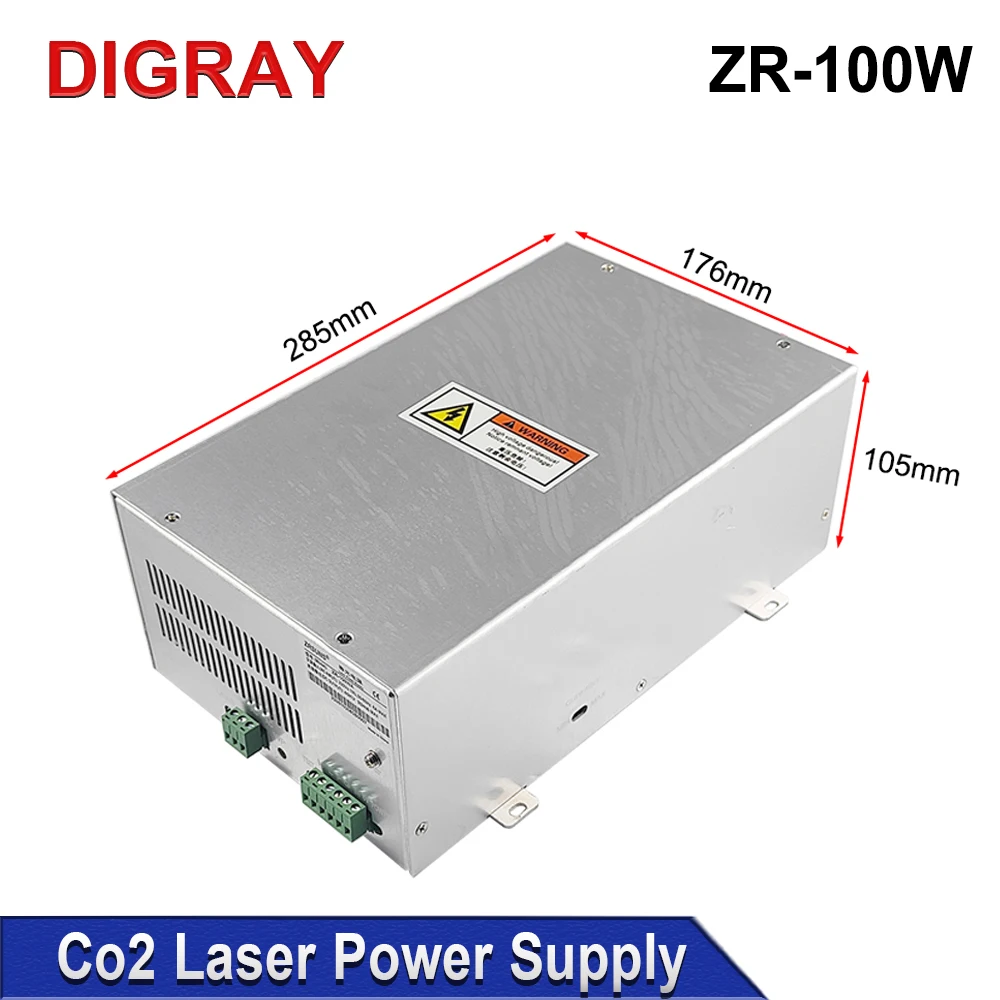 DIGRAY ZRSUNS-100W Laser Power Supply for 80W 100W Co2 Glass Laser Tube Engraving and Cutting Machine 2 Years Warranty.