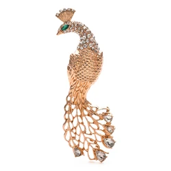 Wuli&baby Elegant Peacock Brooches Women Unisex Rhinestone Charming Beauty Bird Casual Party Brooch Pins Gifts