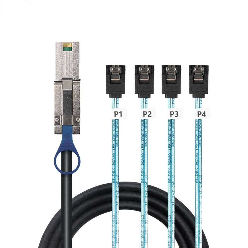 Cable de conexión de disco duro de servidor hembra Premium MINI SAS SFF-8088 26P a 4 puertos SATA 7P