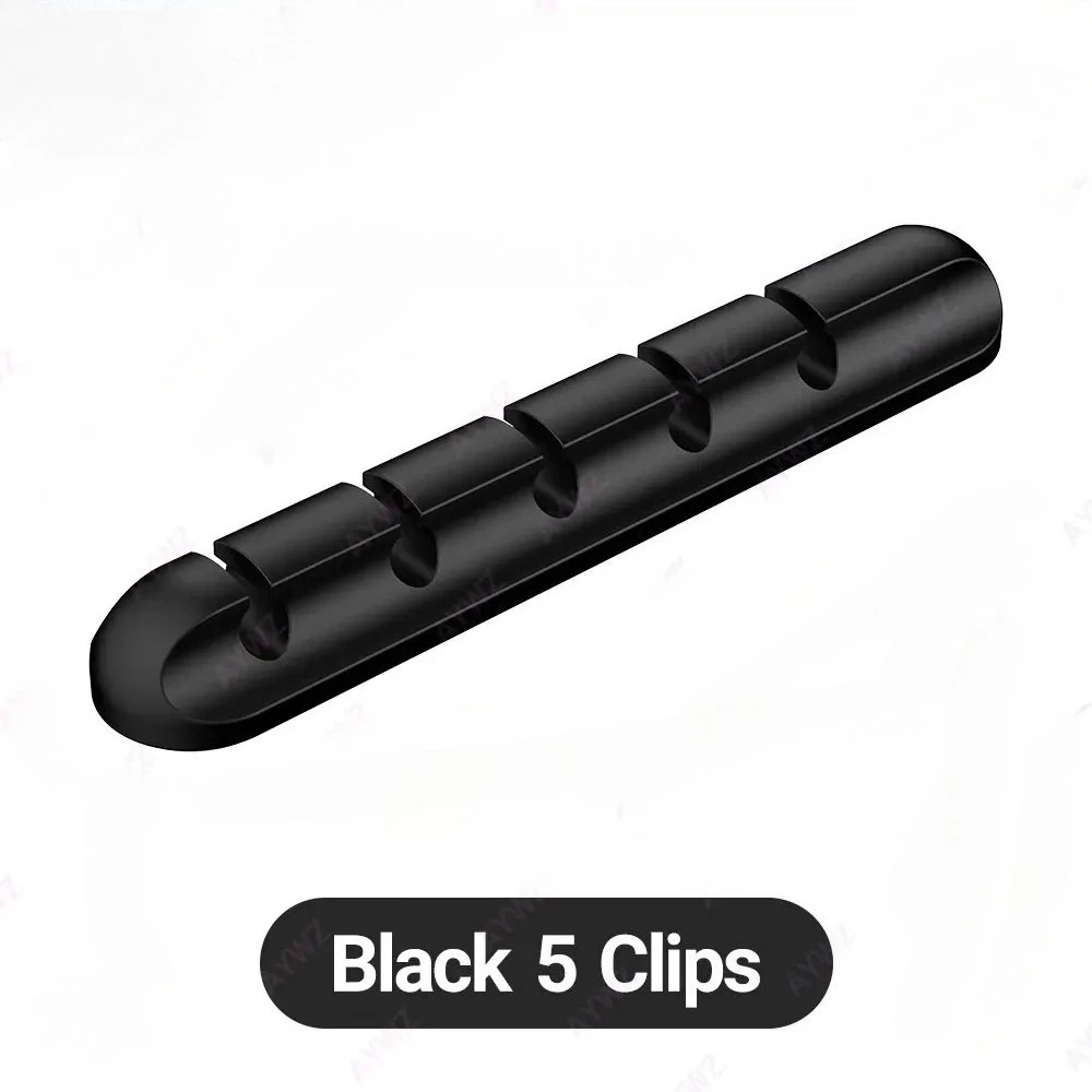Wholesale Clips Cable Holder for MouseHeadphone Wire Organizer Cable Organizer Silicone USB Cable Winder Desktop Tidy Management view 3