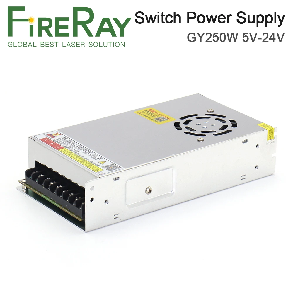 

Импульсный источник питания FireRay 250W 24V 10A GY250W-24-A для фрезерных станков с ЧПУ и гравировальных машин