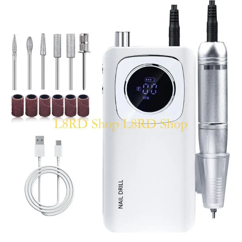 

L8RD сверлильный станок для ногтей со сверлами, набор электрических сверл для ногтей, 45000 об/мин, пилочки для ногтей