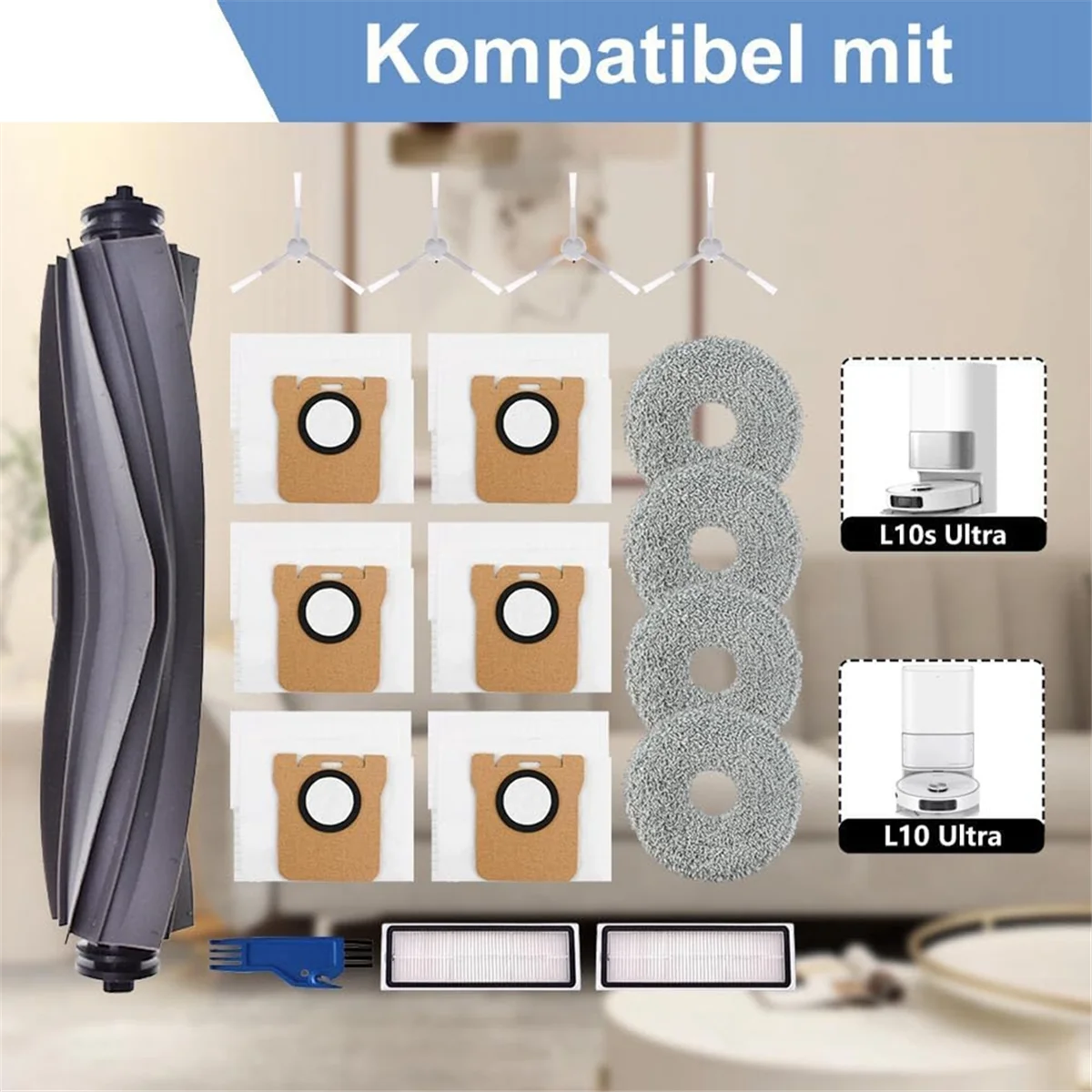 FZFZ для L10s Ultra / L10 Ultra / X20+ Основная боковая щетка Hepa-фильтры Швабра Тканевые мешки для пыли Робот-пылесос