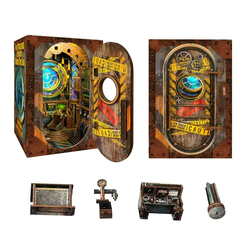 

Деревянный комплект «сделай сам», миниатюрная 3d модель, строительные подставки для книг, забавная головоломка для домашнего офиса, книжная полка, вставка, кукольный домик, Рождественский подарок