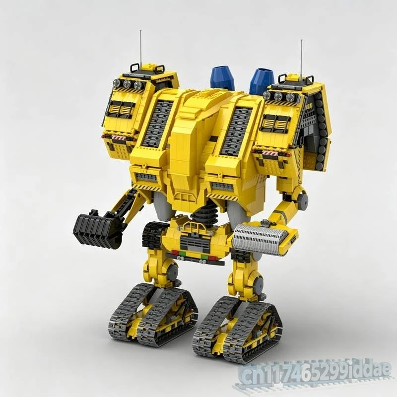 4698PCS Yellow Engineering Construction Mecha Robot Model Custom Building Blocks DIY Assembly Educational Toy Birthday Home Gift