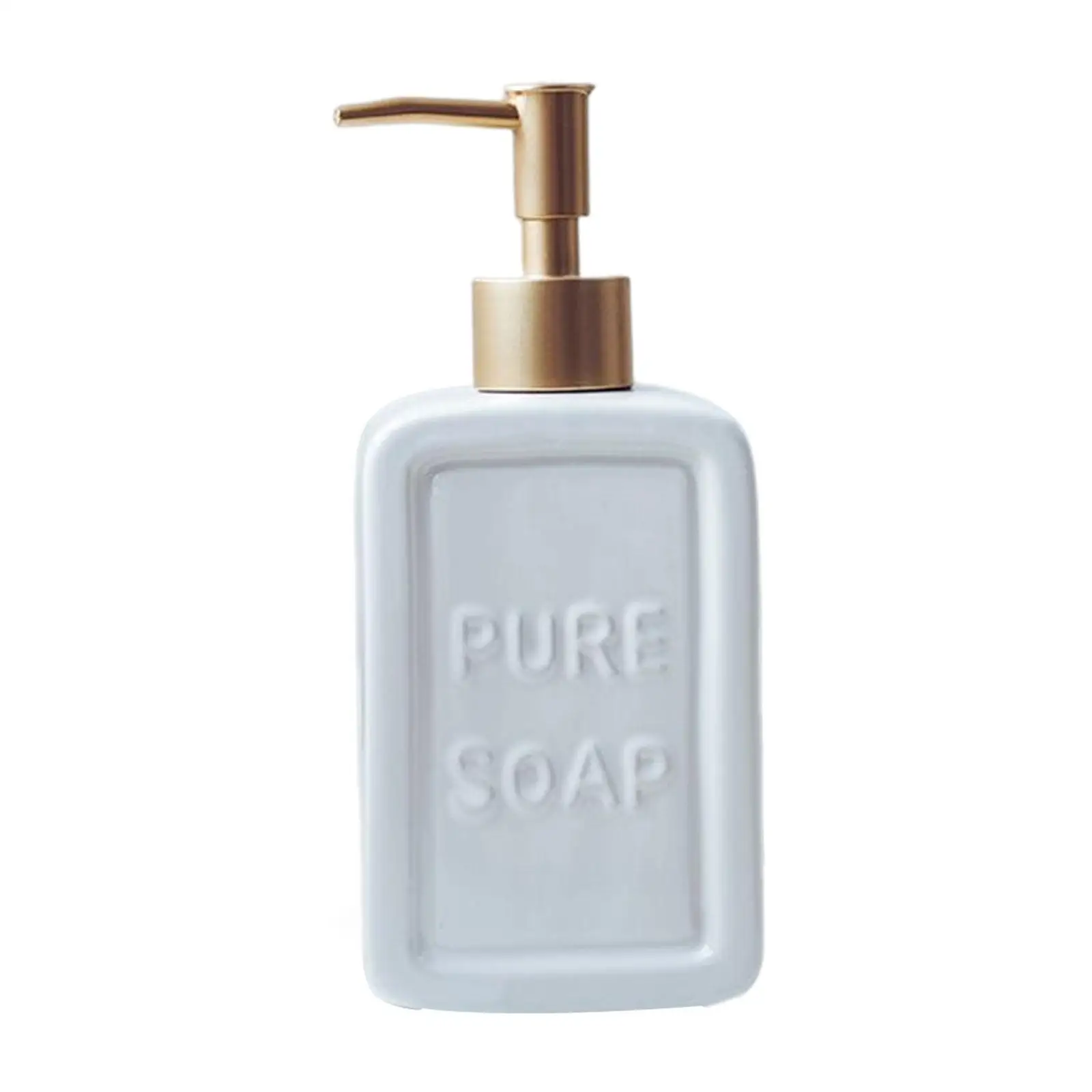 Matte Metal Pump Ceramic Soap Dispenser Bottle Refillable Liquid Holder for Kitchen Bathroom Sink