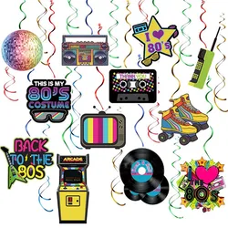 80s Party Decorations Retro 1980s Hip Hop Party Hanging Swirls Ceiling Decor for Adults Back to The 80s Party