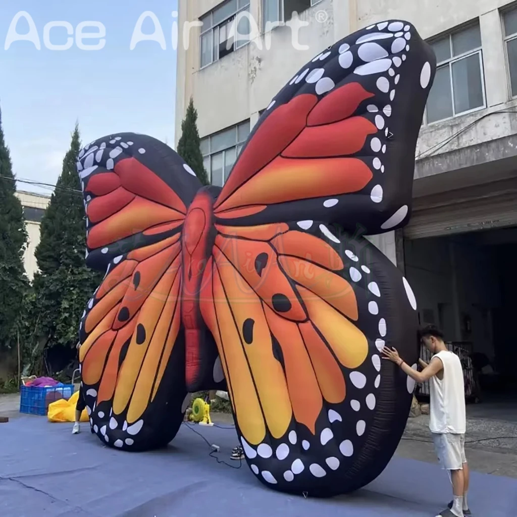 Mariposa inflable gigante personalizada para actuaciones escénicas de festivales para decoración de exhibición publicitaria