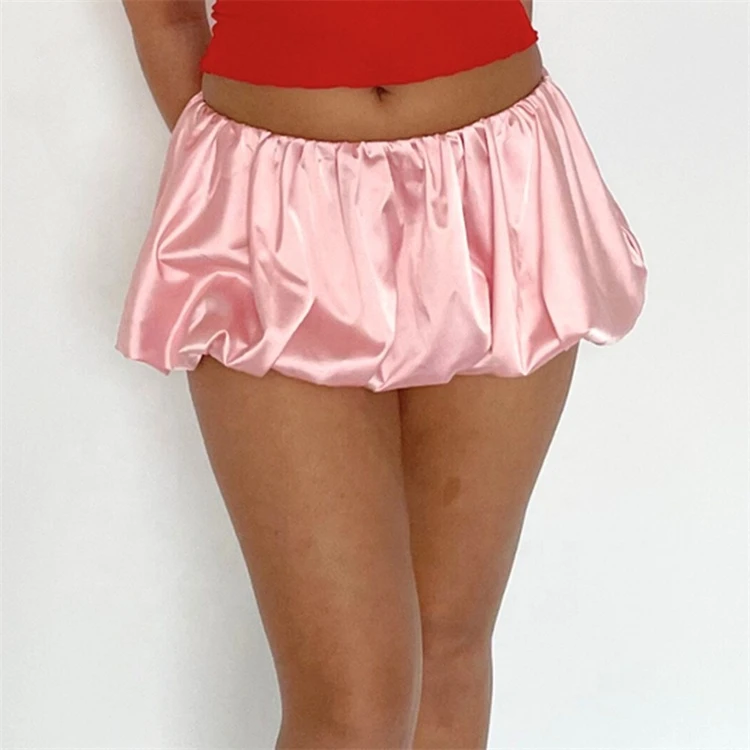 

Summer Bubble A-Line Basic Low Waist Women's Skirt Fashion Sexy Sweet Skirts Stain Women