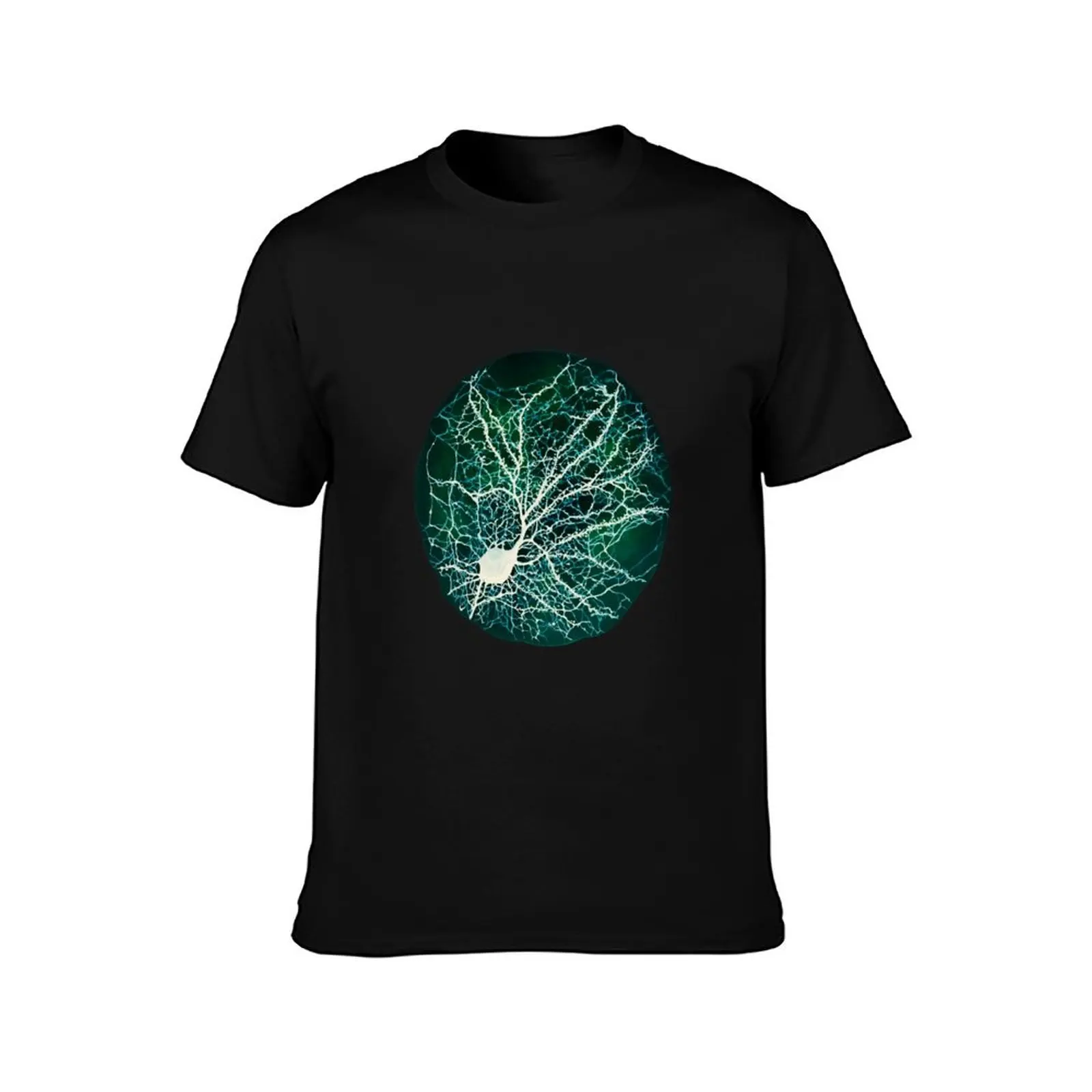 Dendritic tree and spines of an hippocampal neuron - Nebula T-Shirt Work Short Sleeve Cotton Top T-Shirt