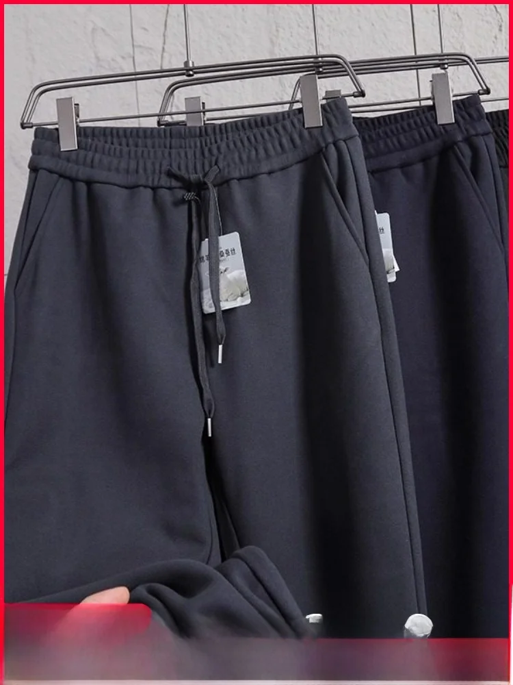 

Мужские уличные теплые удобные эластичные талии прямые свободные спортивные брюки из шерсти и шелка Inteed Fce осень-зима повседневные...