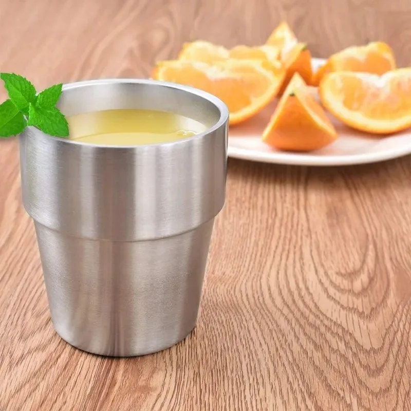 10 Oz / 300 Ml Metal Cup Stainless Steel Tumblers Double Wall Drinking Mug for BBQ/Home/Office/Party/Driving – 1PCS