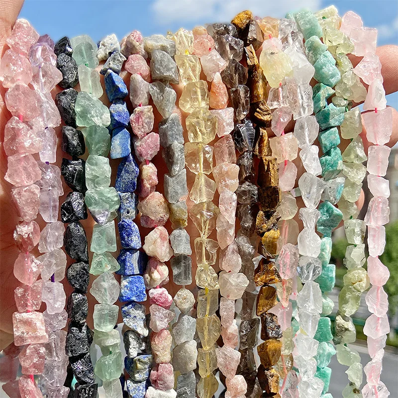 Natural Irregular Raw Rough Stone Beads Original Healing Energy Quartzs Beads For Diy Unisex Jewelry Bracelet Crafts Accessori