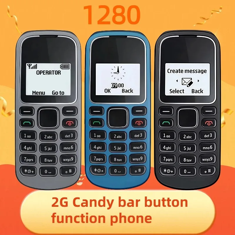 

Nokia 1280 GSM 2G elderly machine straight button backup elderly non-smart machine super long standby mobile phone