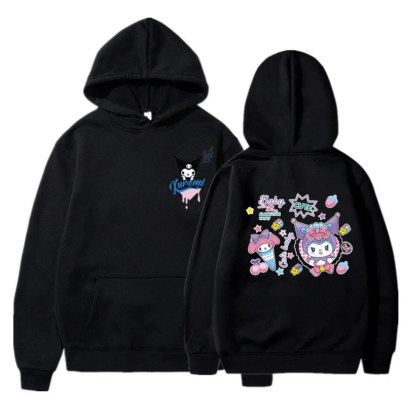 Y2k New in Funny Cartoon Kuromi Sanrio Hoodies Women Harajuku Cute Anime Sweatshirt Manga Streetwear Hoody Female