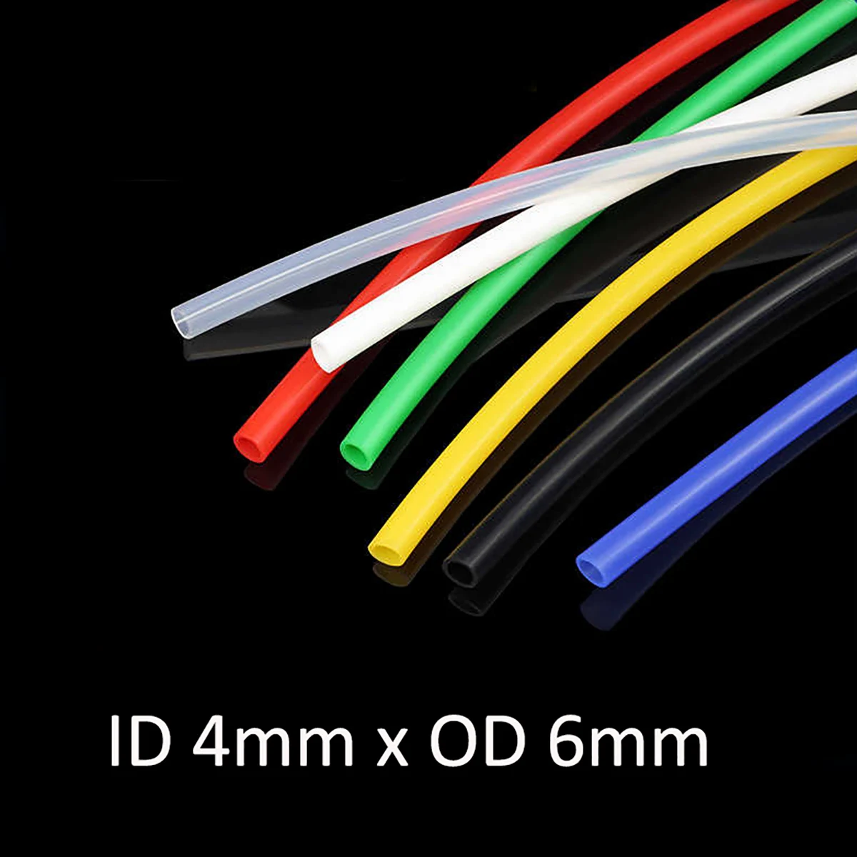 4mmx6mm Food Grade Silicone Tube ID 4mmx OD 6mm Thickness 1mm Flexible Rubber Hose Soft Pipe -40°C to 180°C You Choose Colors