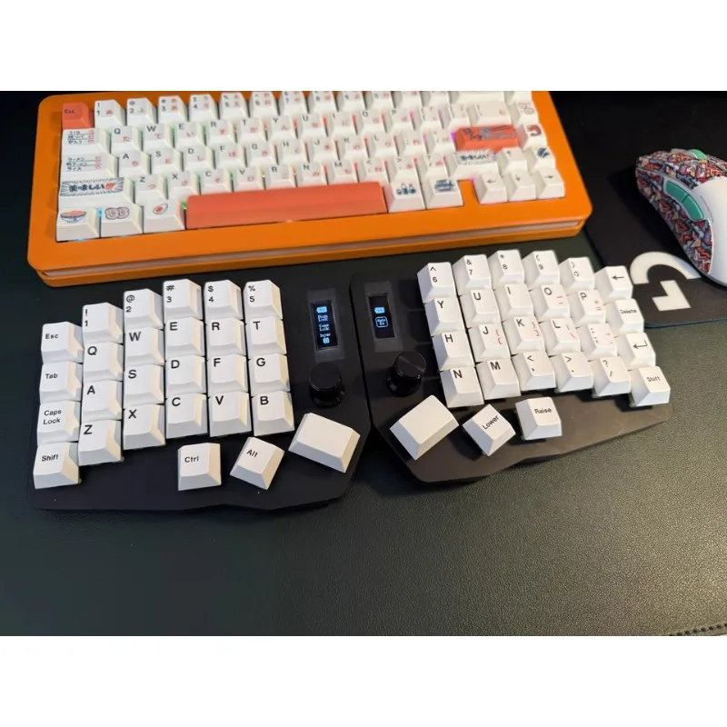 

Набор линейных колпачков BOW Ortho для клавиатуры Planck Ortholinear Red Cyrillic, русские колпачки для клавиш, колпачки для клавиш из ПБТ с краской, профиль вишни