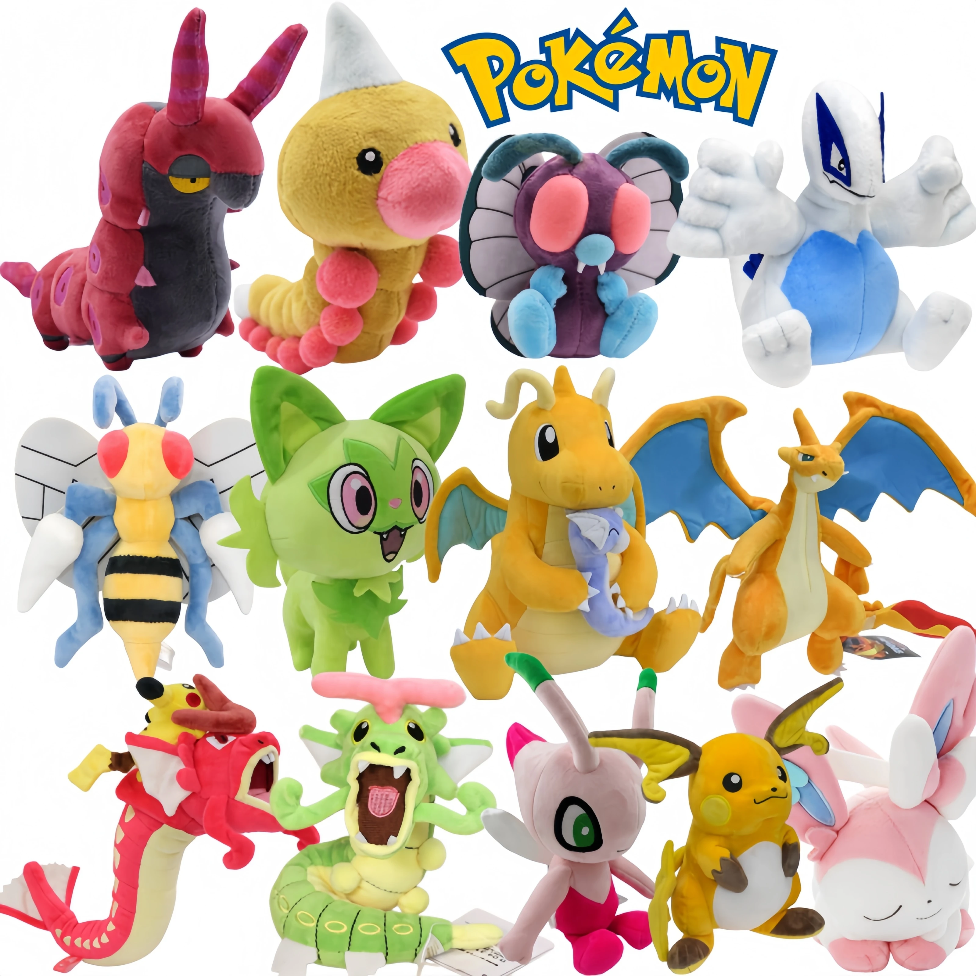 Pokemon Scolipede Butterfree Weedle Caterpie Dragonite Sprigatito Beedrill Raichu Gyarados Plush Toys Stuffed Doll, Xmas Gift