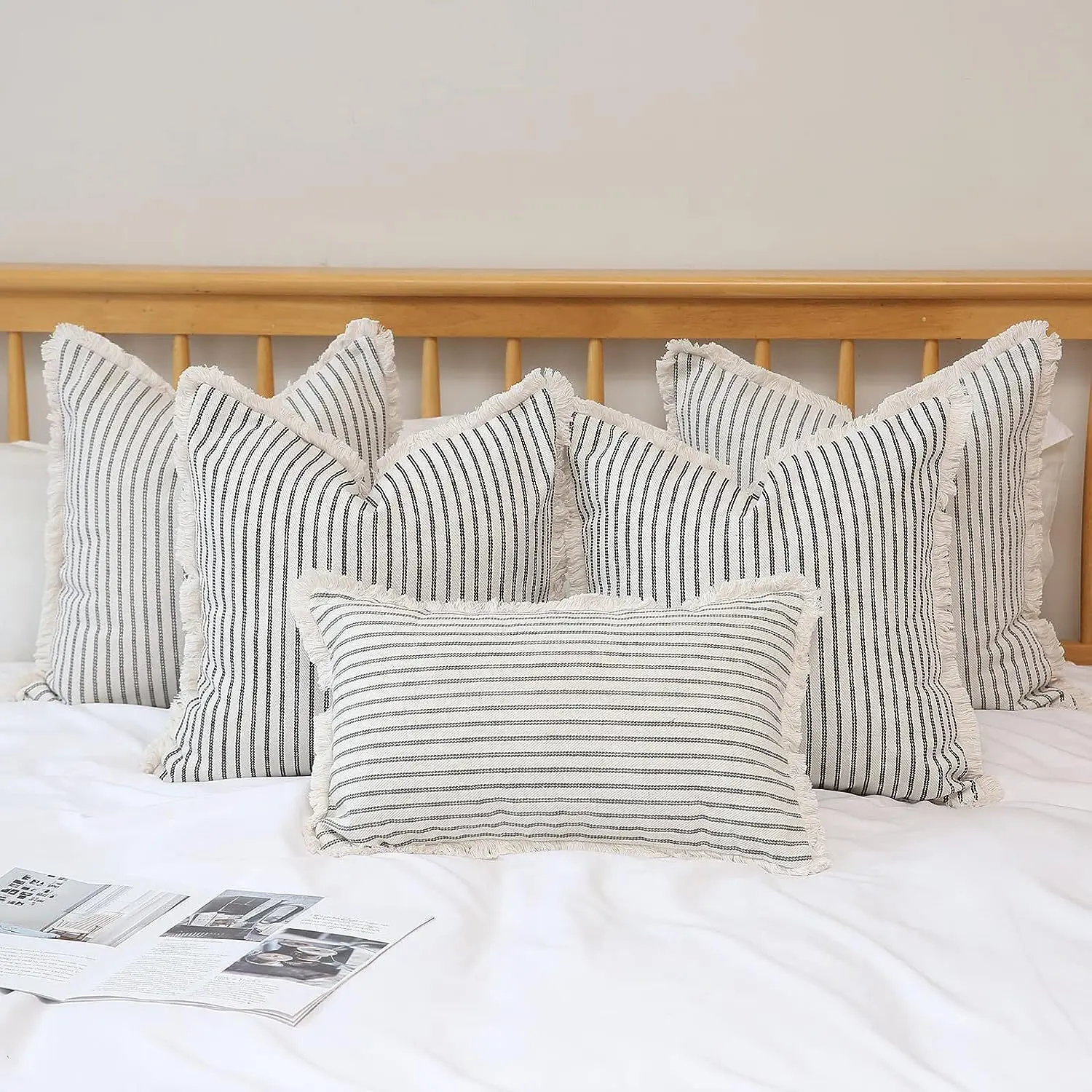 Wool Striped Cushion Cover Square Soft Comfortable Pillow Case For Living Room Sofa Decoration Soft Cotton Throw Pillow Covers