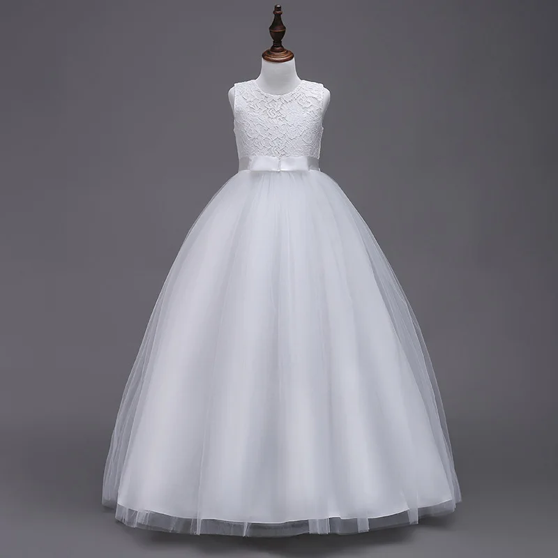 Robe de princesse en dentelle à paillettes pour filles, robe de mariée pour adolescents, fête d'anniversaire, première communion, 4-14 ans, haute qualité, 2024