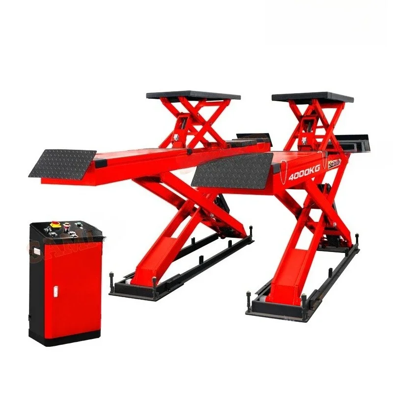 Lift 4 tons maintenance scissor lift four-wheel positioning combination auto repair shop