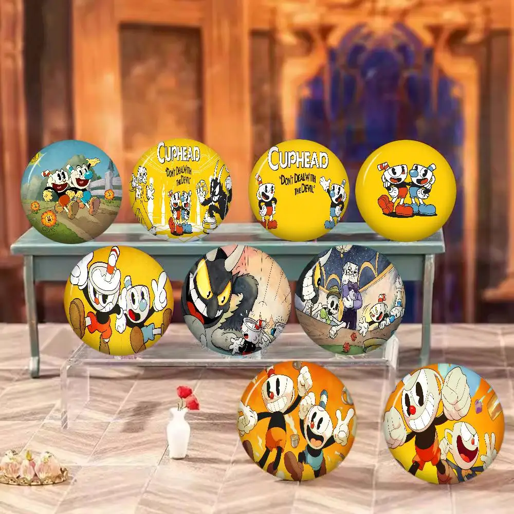Classic Game Anime Cuphead New  Brooches Soft Button Pin Funny Silly Gnarpy on A Skateboard Meme Badge Gamer Collection Gifts