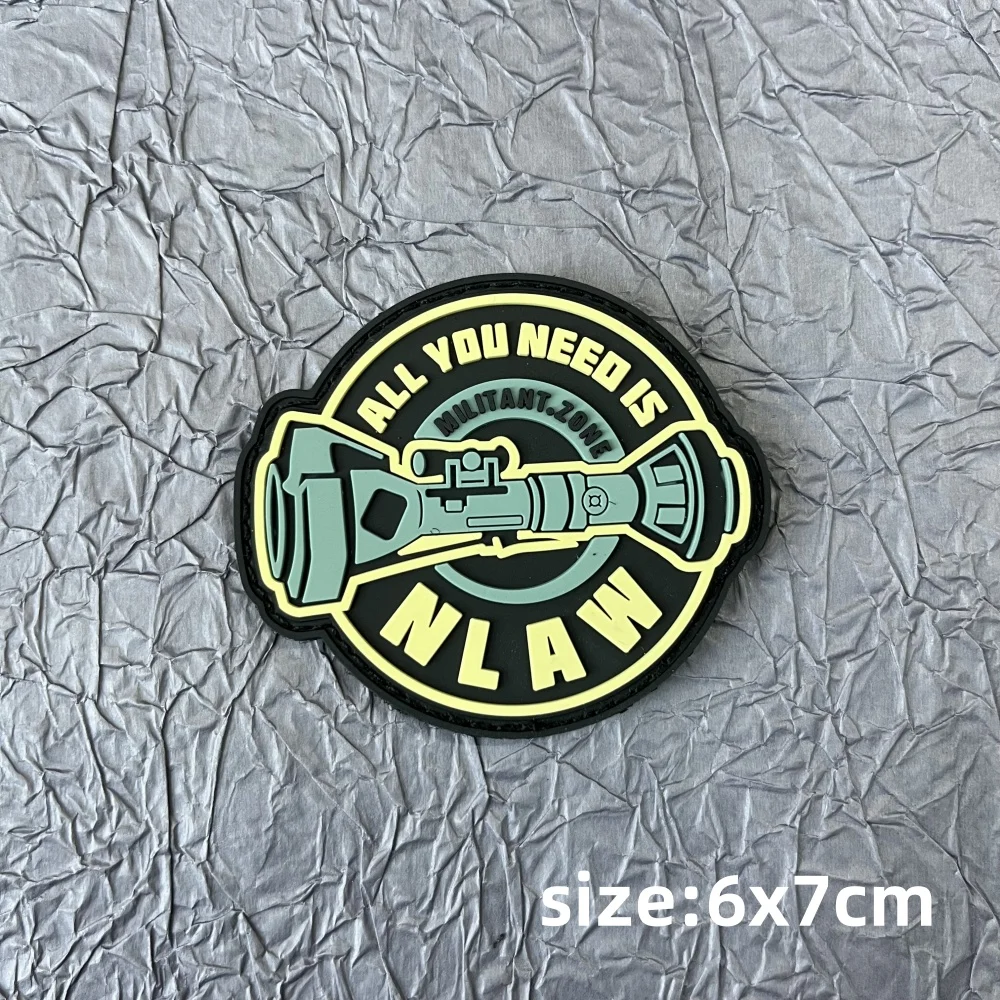 ”All You Need Is Nlaw“ 3D Military Patch Pvc Tactical Backpack Patches on Clothes Hook and Loop Stickers Appliques for Clothing