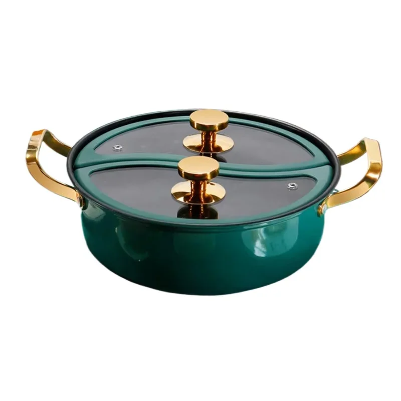 Large round 304 stainless steel saucepan with non-stick handle for cooking