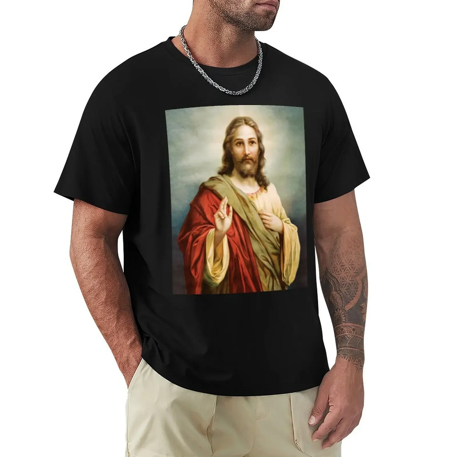 Jesus Christ Painting T-shirt tees hippie clothes Short sleeve tee men