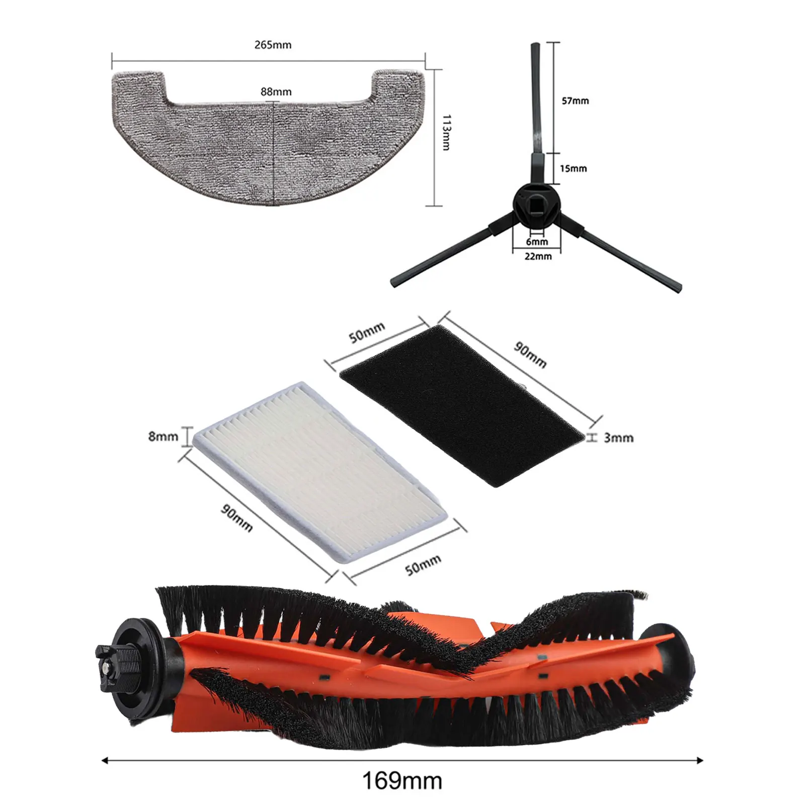 Accessory Pack for MONSGA MS1 MAX Robot Vacuum Main Brush Mop Cloths Filters and Dust Bags for Enhanced Dirt Collection