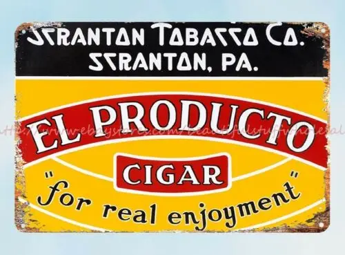 El Producto Cigars smoking man cave metal tin sign brewery bar art