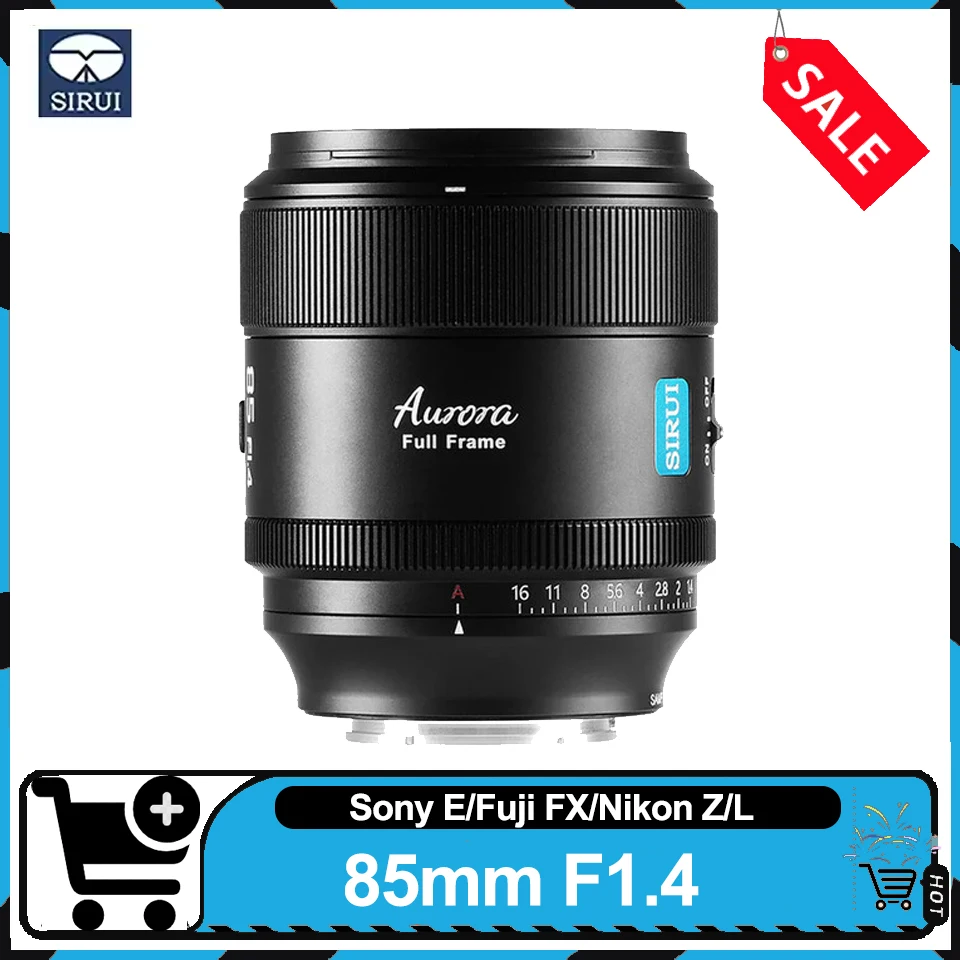 Sirui AF 85mm F1.4 Full Frame Auto Focus Lens Large Aperture Portraits Lens for Sony A6400 Fuji X-T10 Simga FP