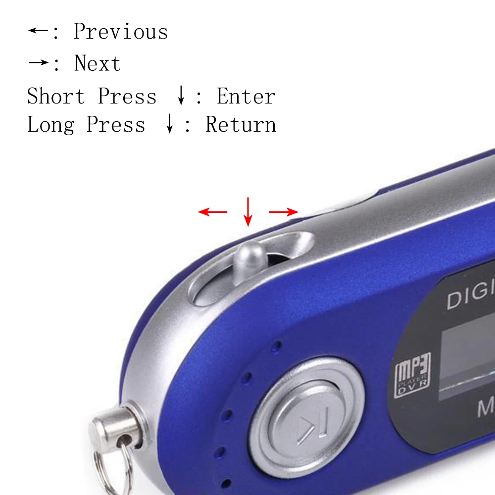 Portable USB MP3 Music Player Digital LCD Screen With 4GB Micro SD Card & FM Radio With Microphone Mp3 Player High Quality