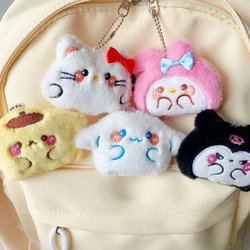 Kawaii Hellos Kittys Plush Pendant Keychain Cute Cinnamorolls Bag U-buckle Pendant Action Figure Doll Brooch Accessory Girl Gift