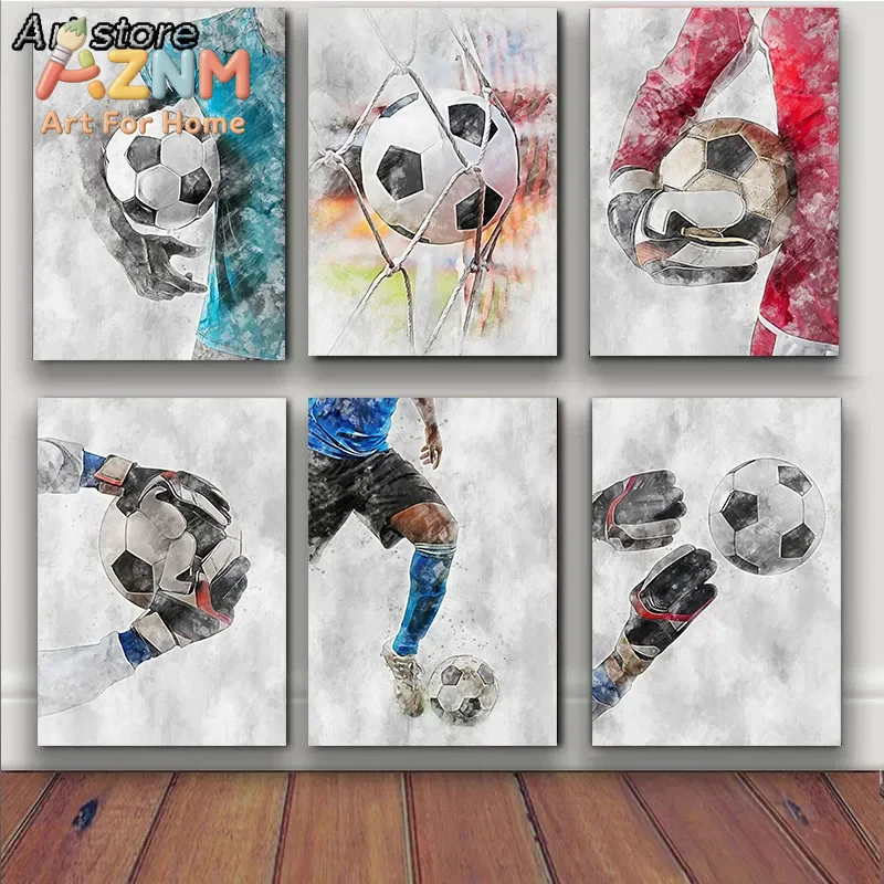 Football Basketball Poster Canvas Painting Modern Soccer Boy Decor Printed Wall Art Pictures Living Room Bedroom Home Decor