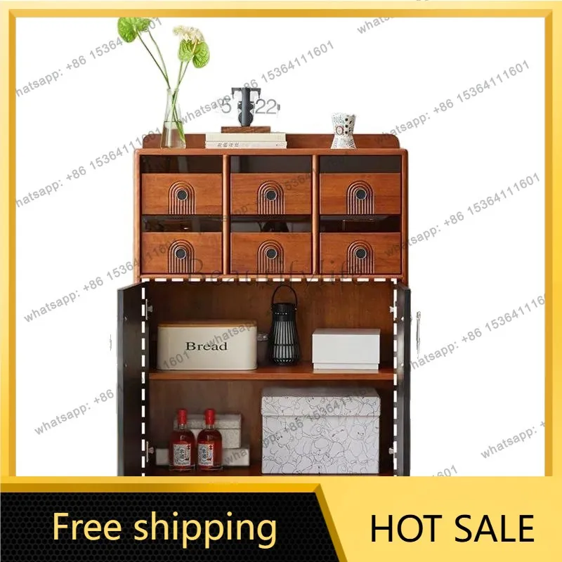 Zj. Solid wood medieval entrance locker TV sofa side audio and video cabinet