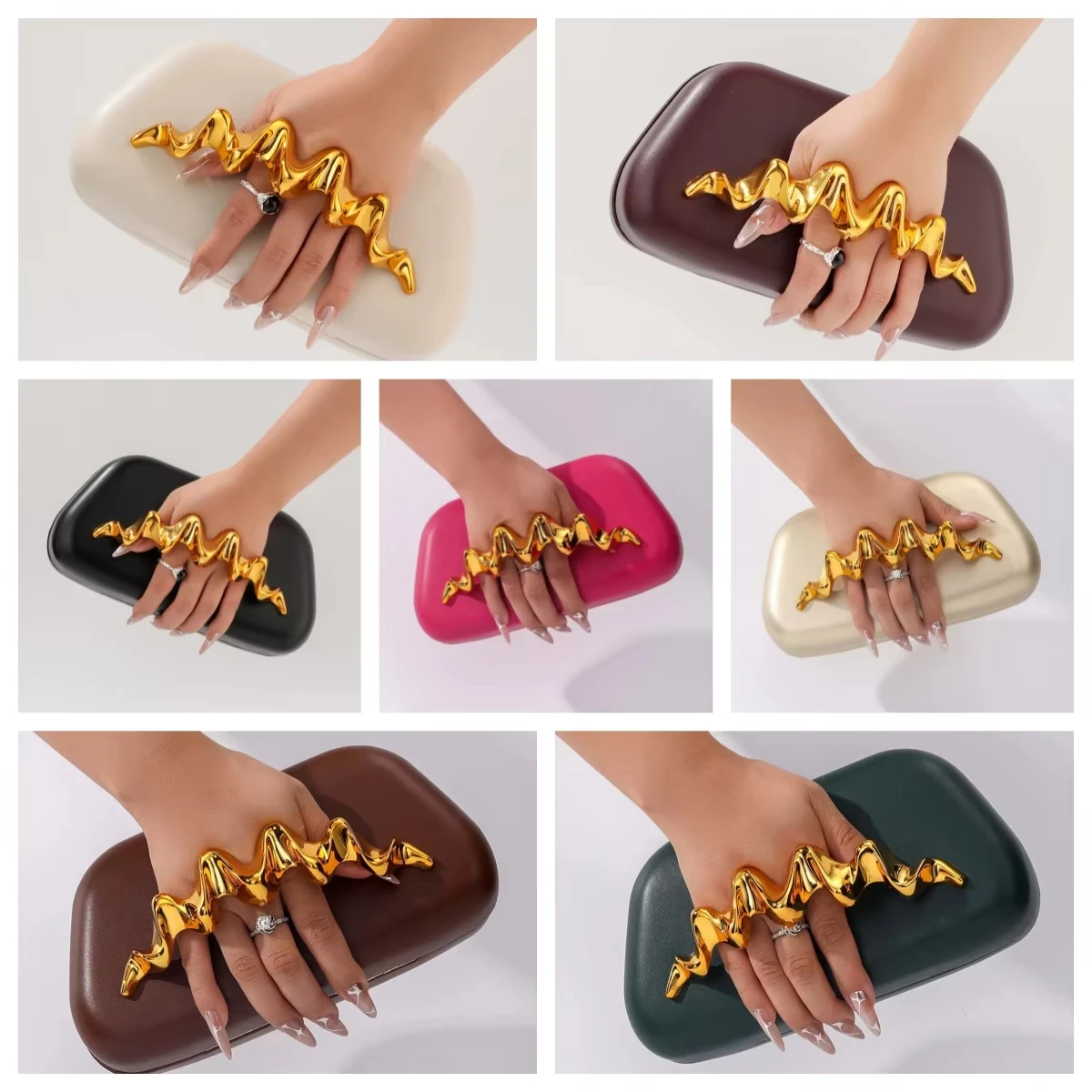 

NEW Wedding Wrist Bag Fashion Clutch Evening Party Shoulder Acrylic Crossbody New Oval Gothic Bags