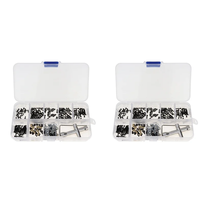 

A32T-504Pcs M1.4 Screws Fastener Kit Sleeve Hex Wrench Repair Tools For Axial SCX24 1/24 RC Crawler Car Parts Accessories