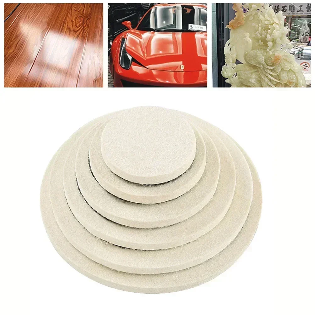 3/4/5/6/7/8 Inch Wool Felt Polishing Wheel Buffing Pads For Angle Grinder Electric Drill Metal Marble Glass Ceramics Polishing