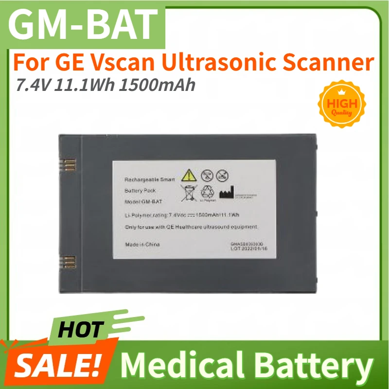 

GM-BAT High Quality Medical Battery 7.4V 11.1Wh 1500mAh for GE Vscan Ultrasonic Scanner Brand New Replacement Battery