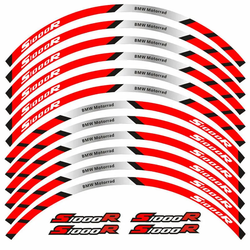 

17inch Wheels Hub Stickers Motorcycle Accessories Reflective Decals Stripes FOR BMW S1000R