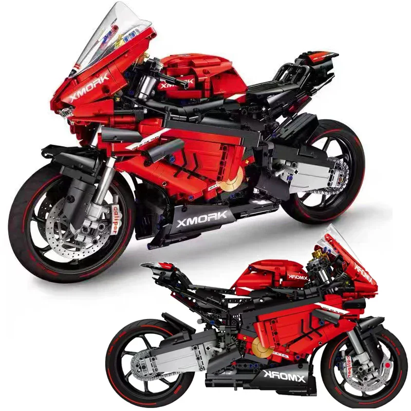 

MOC Bricks Motorbike 2008PCS V4S Motorcycle Racing Construction for Adults Vehicle Building Blocks Set Toys for Children