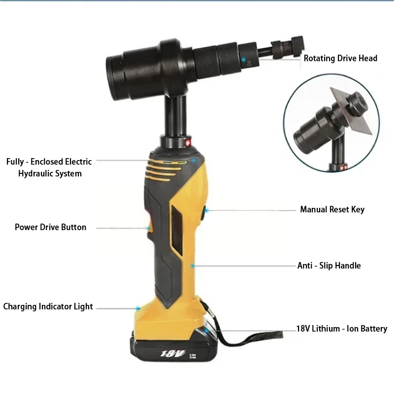 Маленькое портативное гидравлическое сверлильное устройство с литиевой батареей Φ22-60 мм — электрический молоток для открывания отверстий/перфоратор
