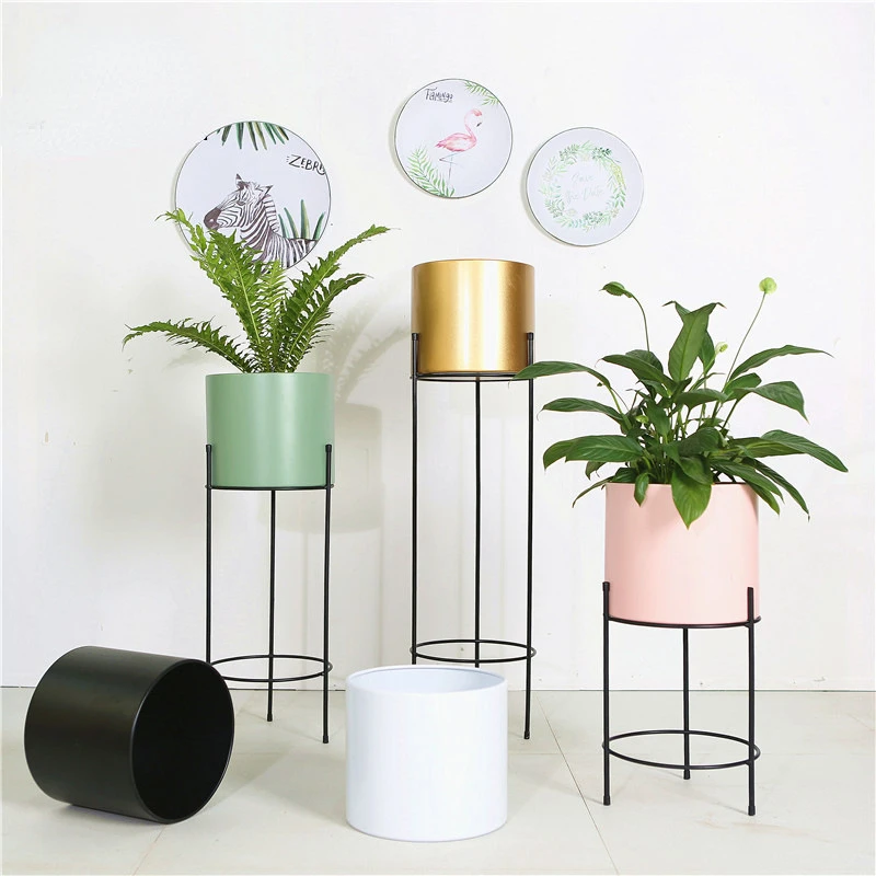 Modern Simple Stand For Flowers Fashion Wrought Iron Plant Shelves Solid Structure Flowerpot Stand Workmanship Fine Metal Racks