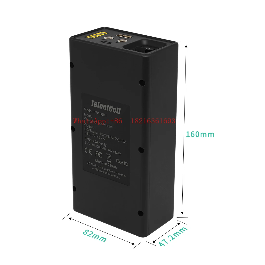 Large Capacity Mobile Power 11.1V 12800mAh 18650
