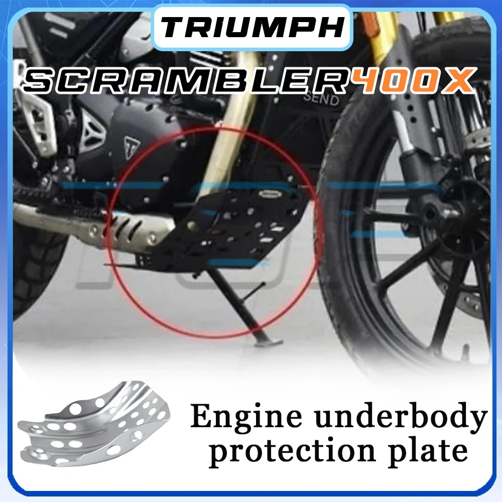 

Black and silver SPEED 400/SCRAMBLER 400X engine underbody protection plate 400speed/400X SCRAMBLER speed400/X400 scrambler
