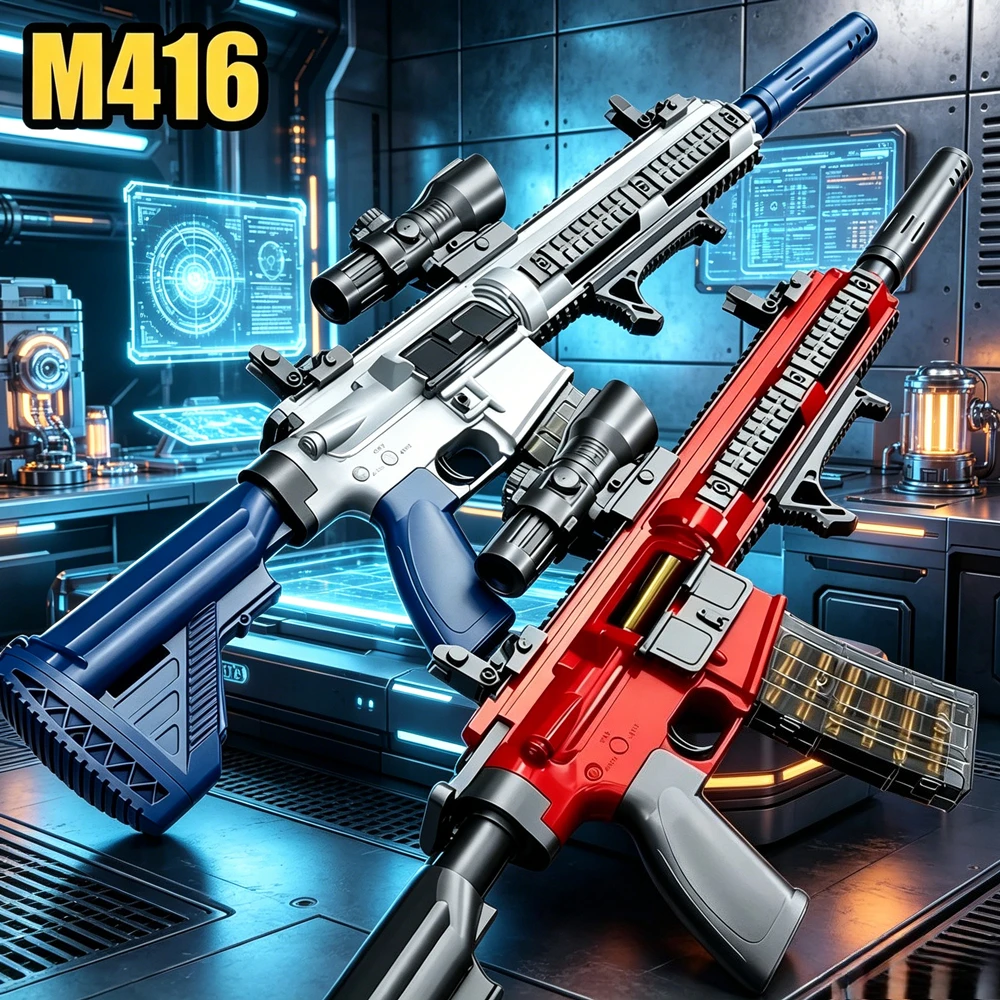 

M416 Assault Rifle Toy DIY Free Assembly Soft Bullet Gun Cool Jumping Shell Perfect Outdoor Fighting Game Birthday Gift For Boys