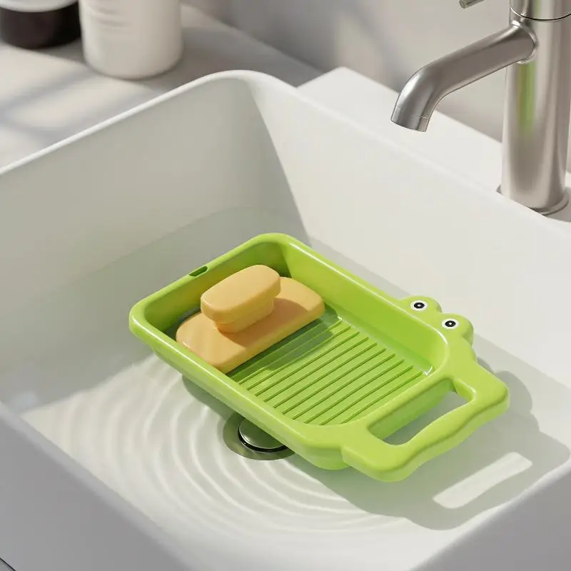 Cute Crocodile Cartoon Washboard Roller Type Mini Size Portable for Household Dorm Hand Wash Underwear Lingerie