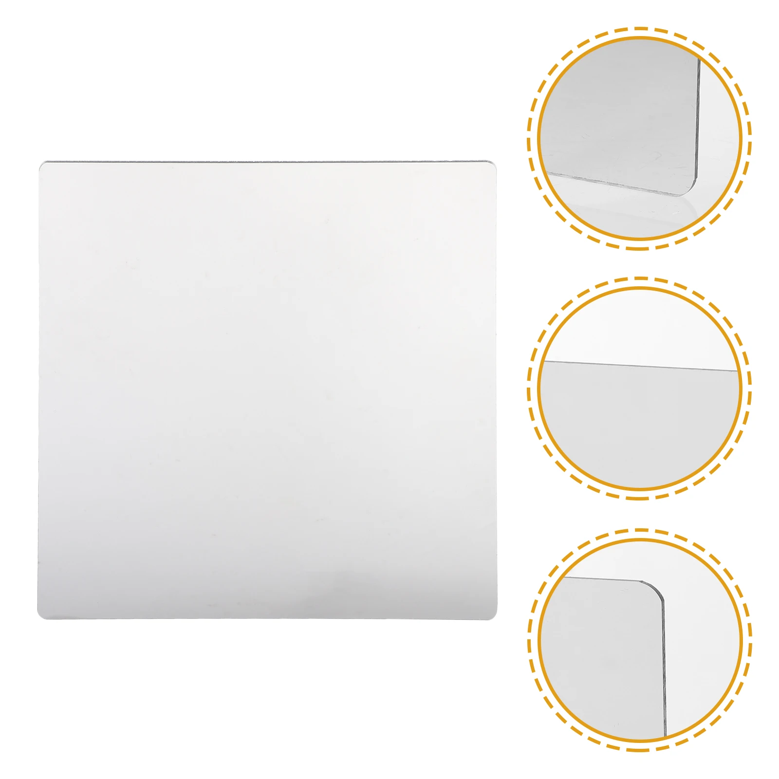 

2Pcs Non Breakable Self-Adhesive Acrylic Mirror Easy to Install Wall Mounted Home Vanity Decor Non Breakable Mirror
