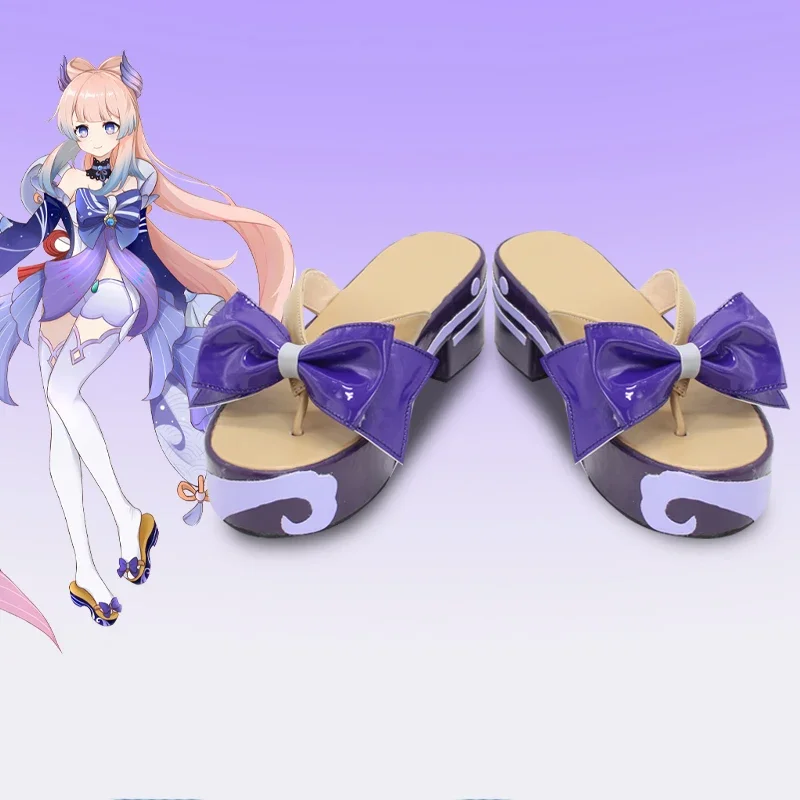 Chaussures de Cosplay de Dessin Animé Genshin Impact, Pantoufle de Sangonomiya Warriomi, Costume pour Femme et Fille